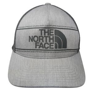 The North face Snapback Trucker Cap Gray One Size Adjustable Mesh Back Flexfit